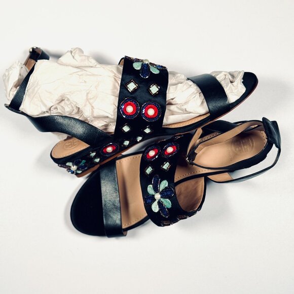 Tory Burch “ESTELLA” Crystal Wedge Sandal Size 8 NWT - Picture 5 of 7